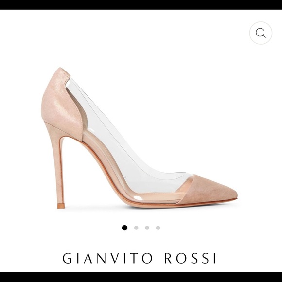 Gianvito Rossi plexi pink oil suede pumps 38.5 - Picture 6 of 6